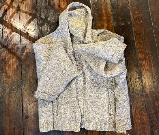 Late autumn wool hoody jacket with lining